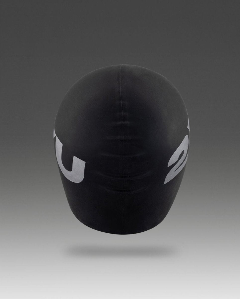 Unisex Silicone Swim Cap Schwimmmütze - black/black