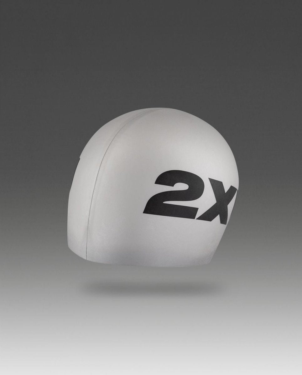 Unisex Silicone Swim Cap Swimming Hat - silver/silver