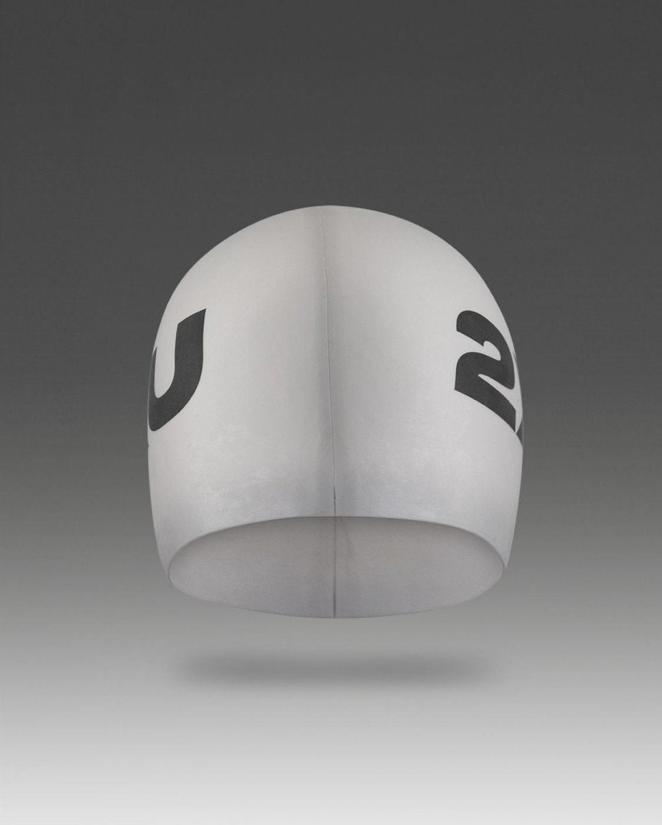 Unisex Silicone Swim Cap Swimming Hat - silver/silver