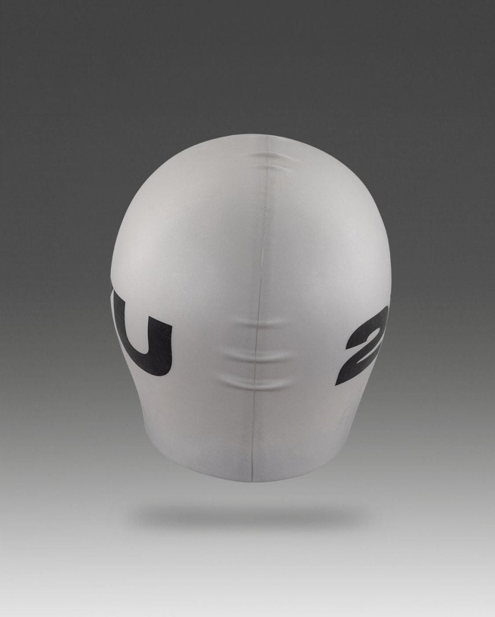 Unisex Silicone Swim Cap Swimming Hat - silver/silver