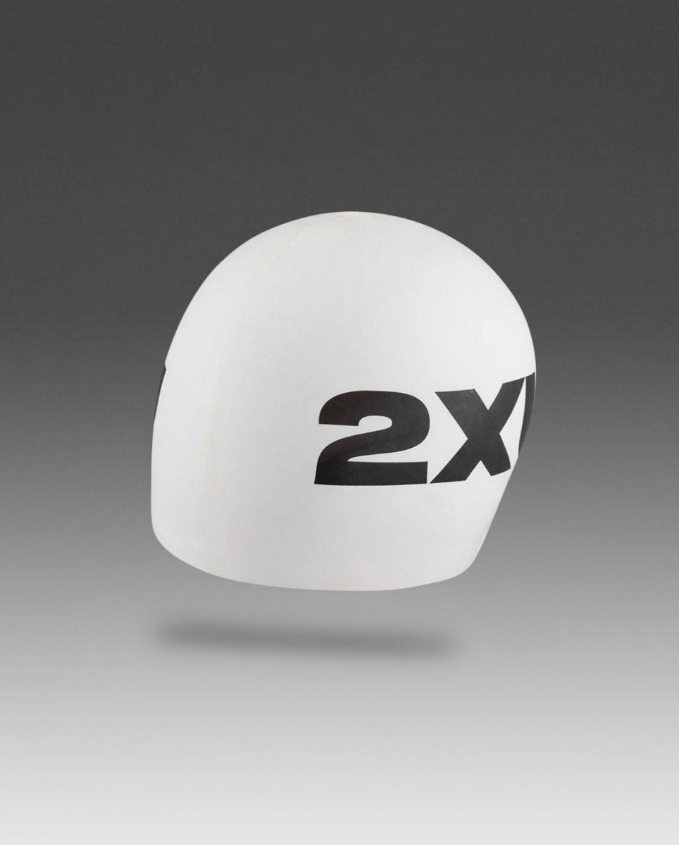 Unisex Silicone Swim Cap Schwimmmütze - white/white