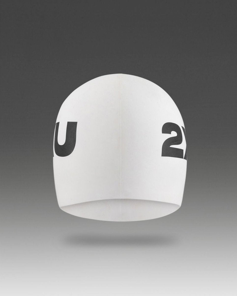 Unisex Silicone Swim Cap Schwimmmütze - white/white