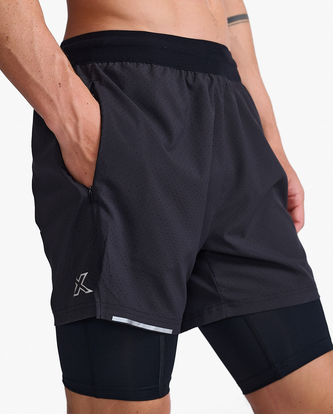black/silver reflective