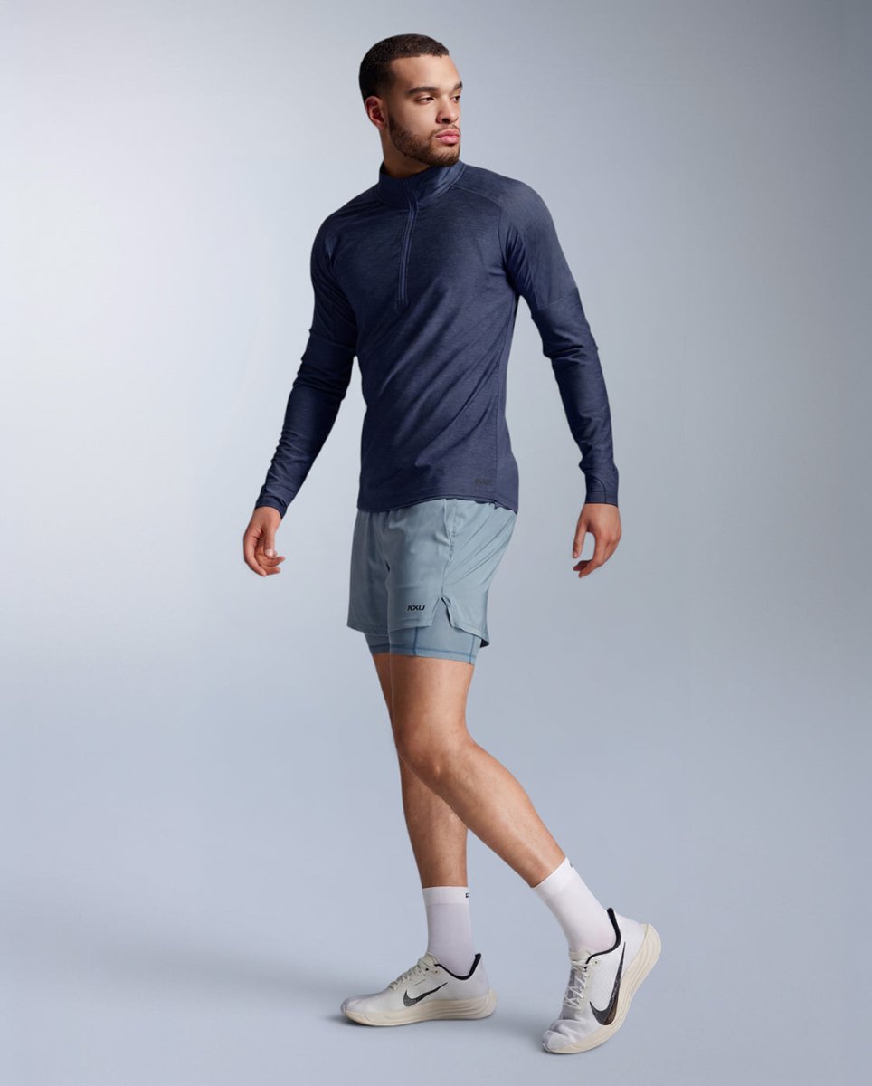 Aero 1/2 Zip Longsleeve Herren - midnight/silver reflective