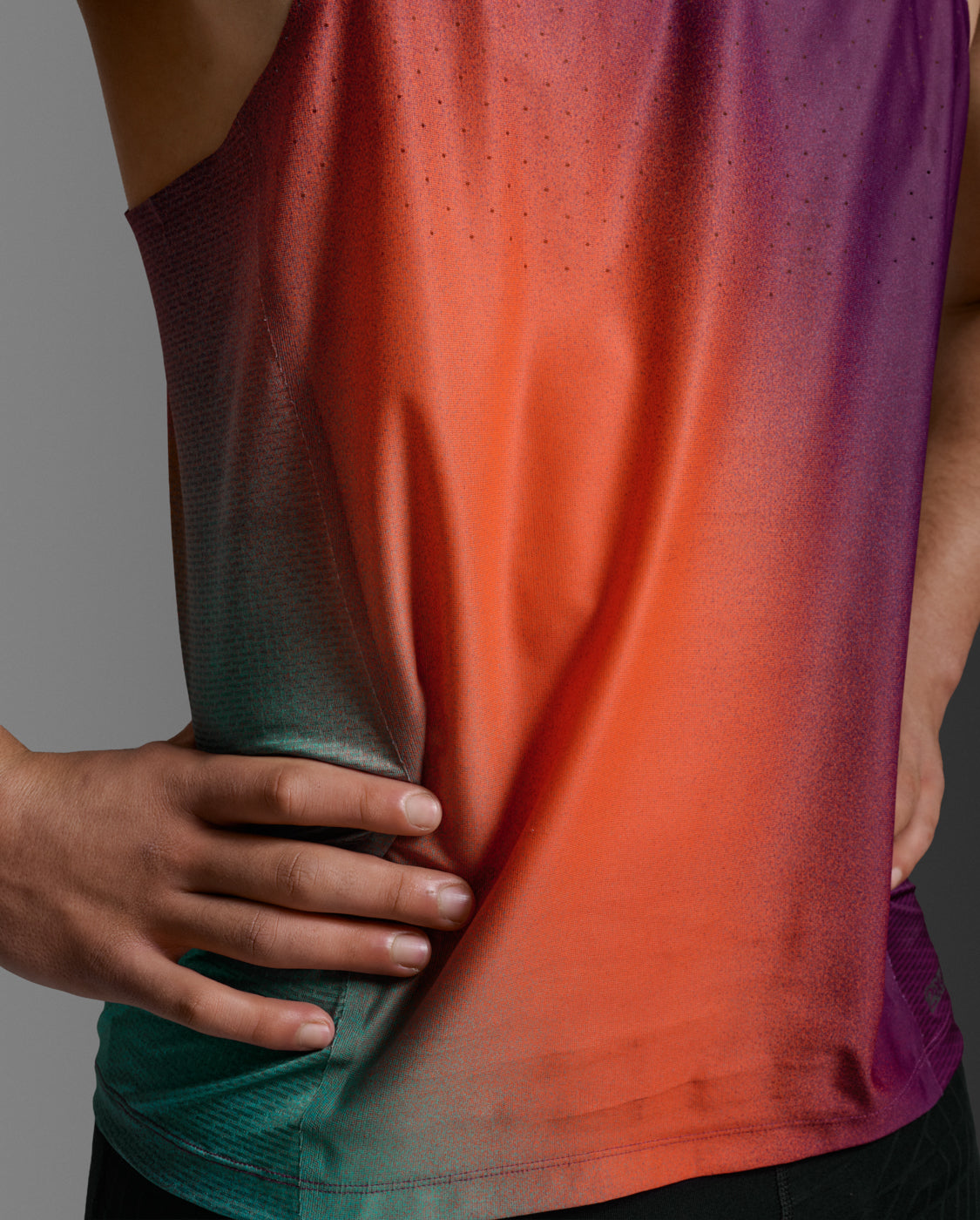 Light Speed Tech Singlet Barrel tank Men - sangria sunset/blackreflective