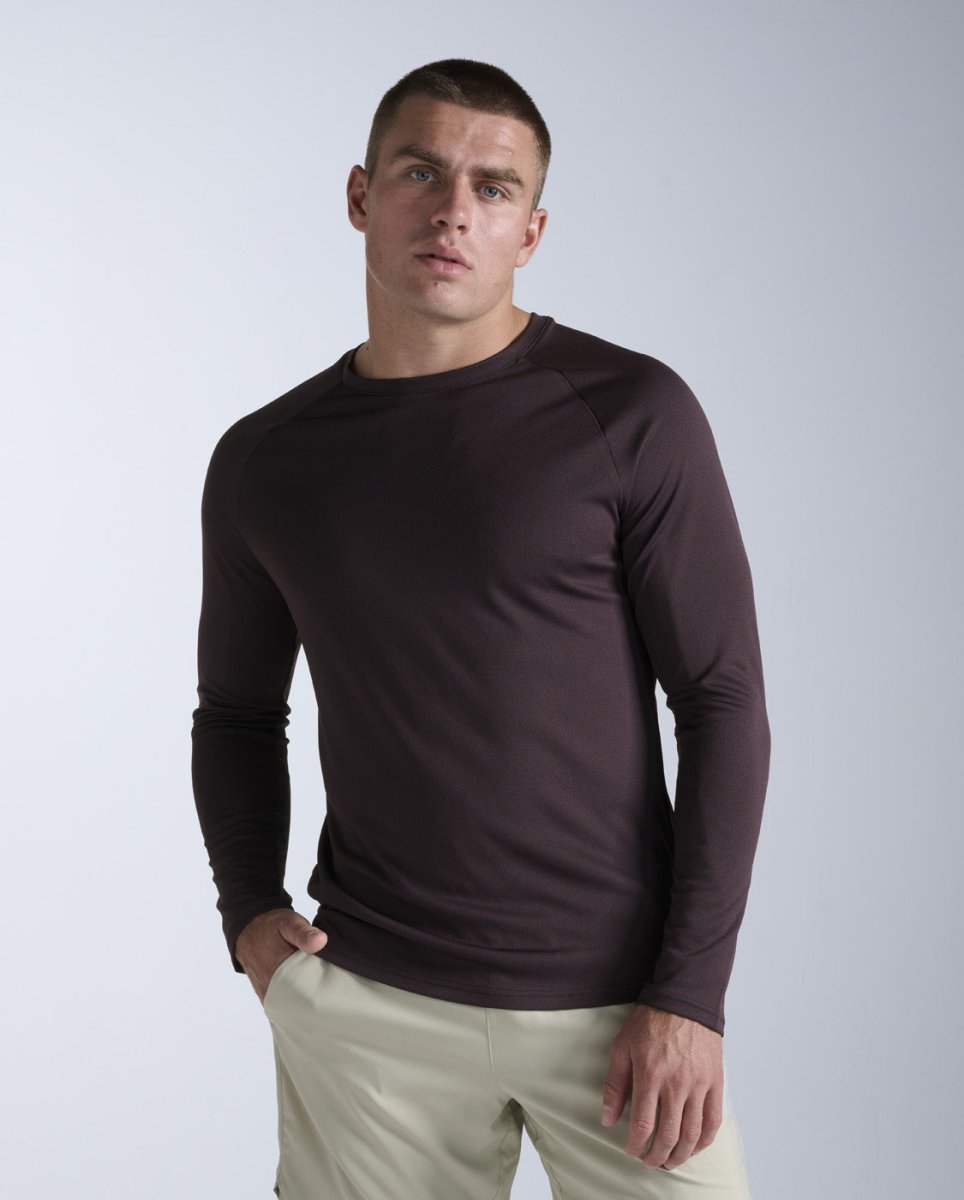 Aero Mesh Long Sleeve Laufshirt Herren - bark/black reflective