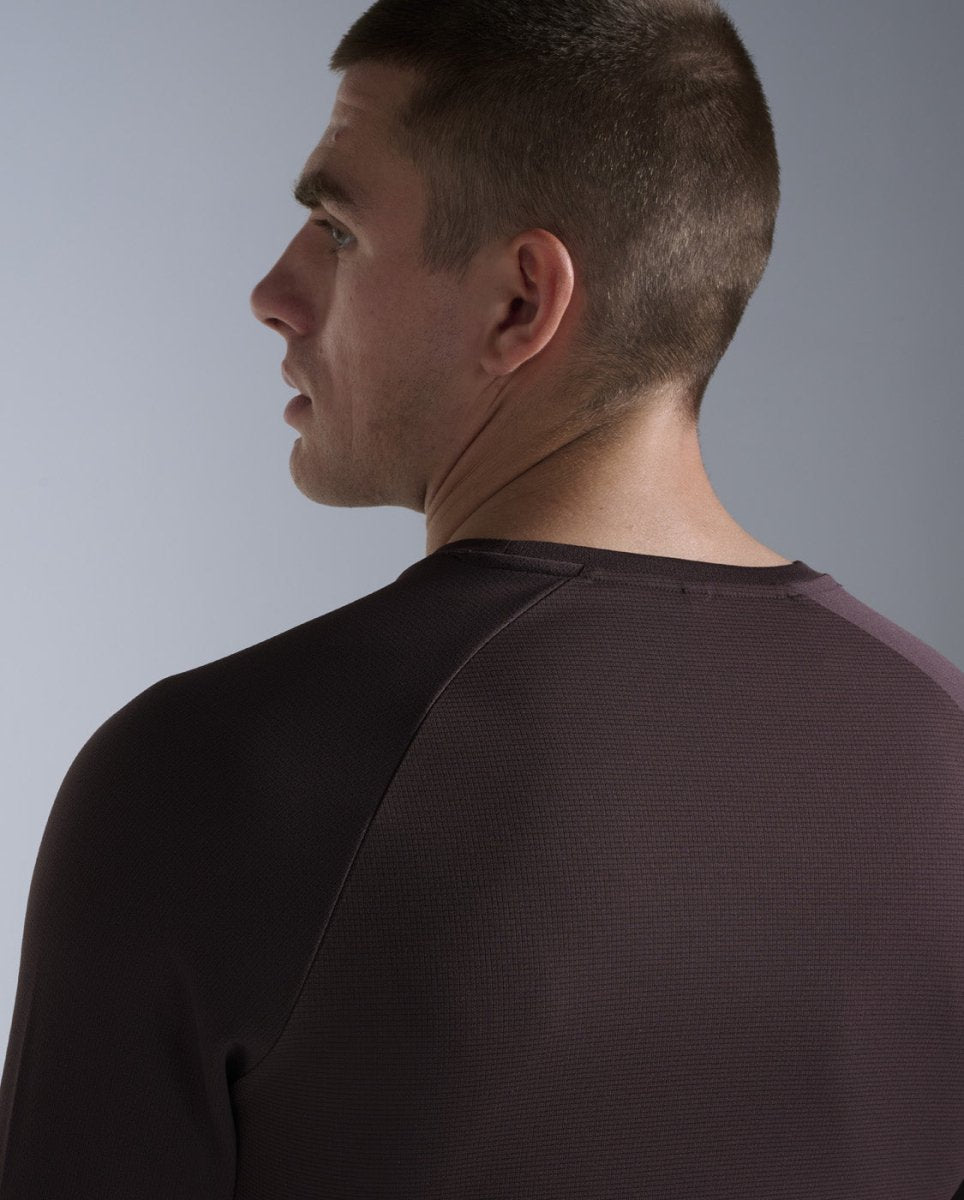 Aero Mesh Long Sleeve Laufshirt Herren - bark/black reflective