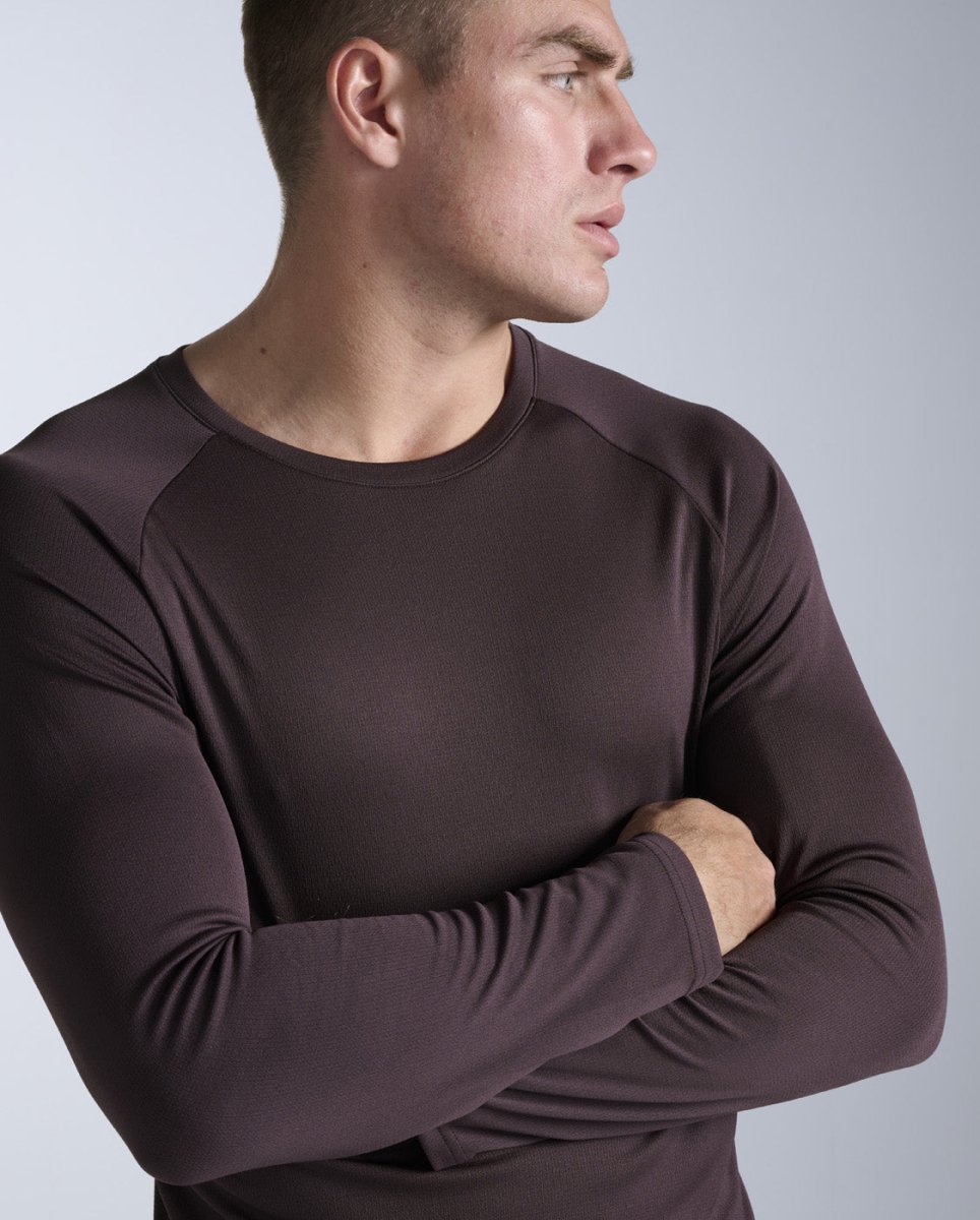 Aero Mesh Long Sleeve Laufshirt Herren - bark/black reflective