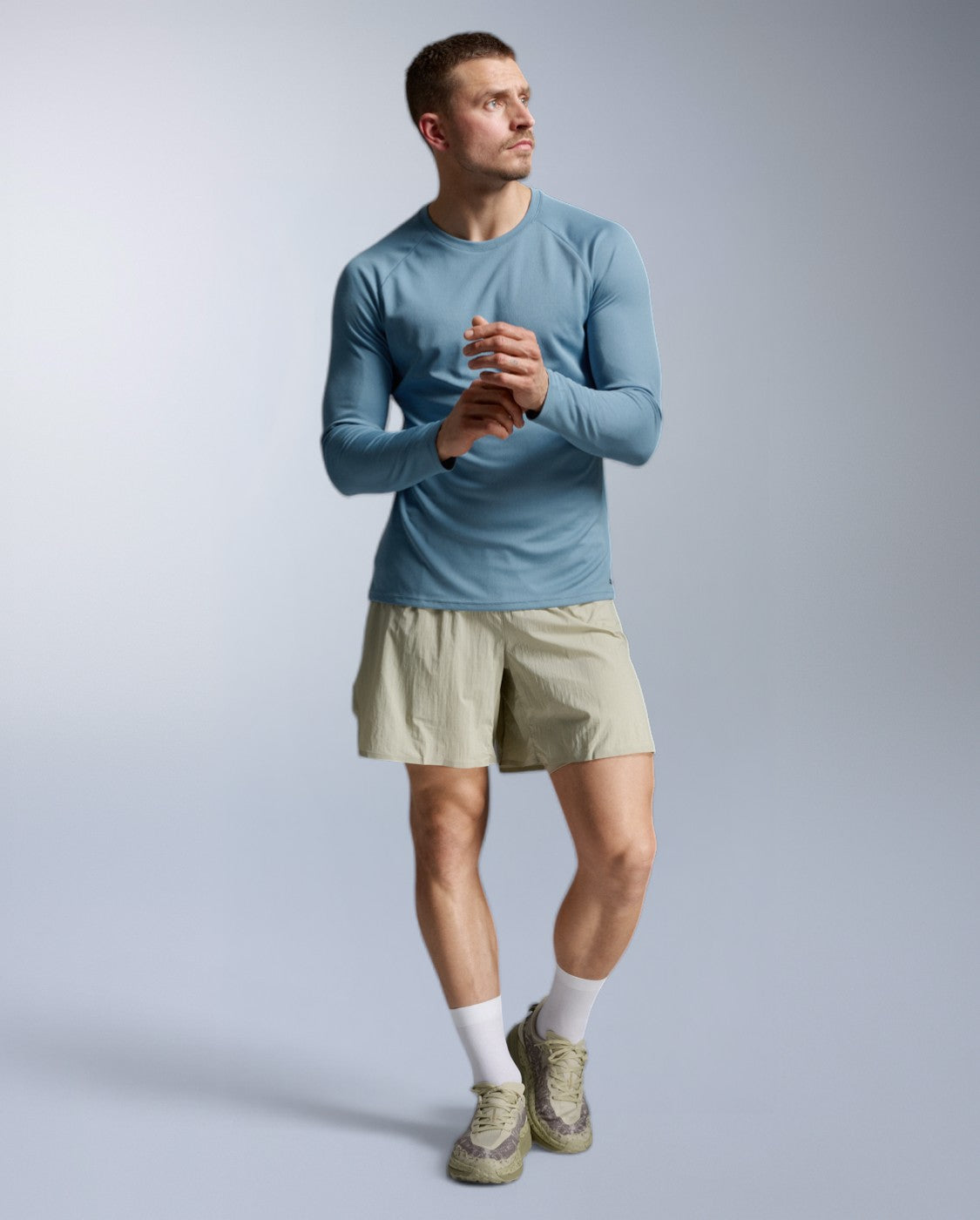 Aero Mesh Long Sleeve Laufshirt Herren - blue shade/black reflective