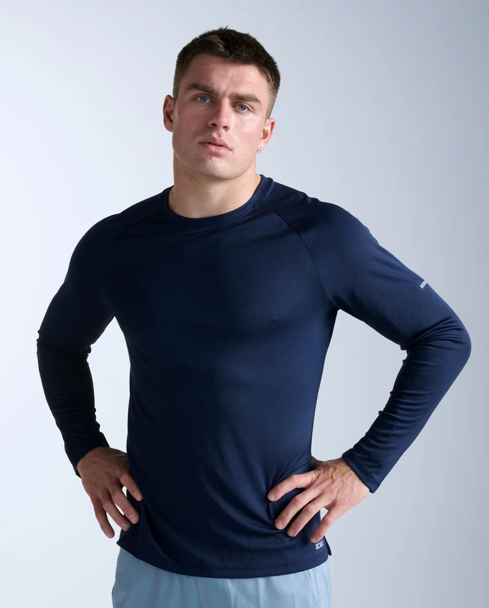 Aero Mesh Long Sleeve Laufshirt Herren - midnight/silver reflective