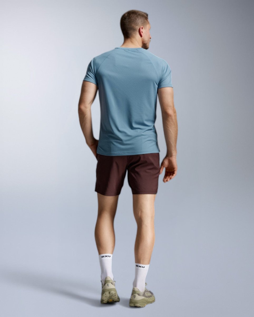 Aero Mesh Tee Laufshirt Herren - blue shade/black reflective