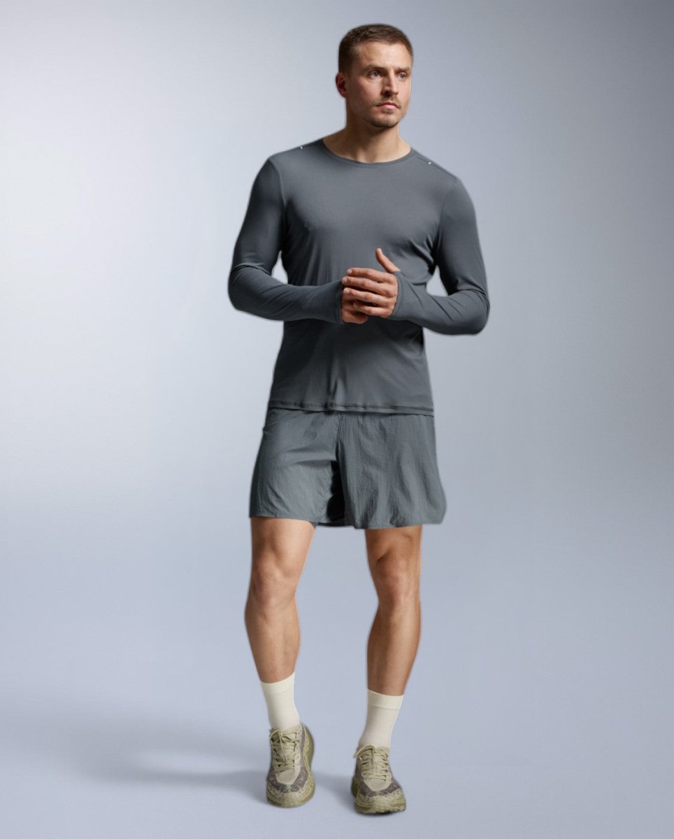 Aero Trail Long Sleeve Running shirt Men - turbulence/black reflective