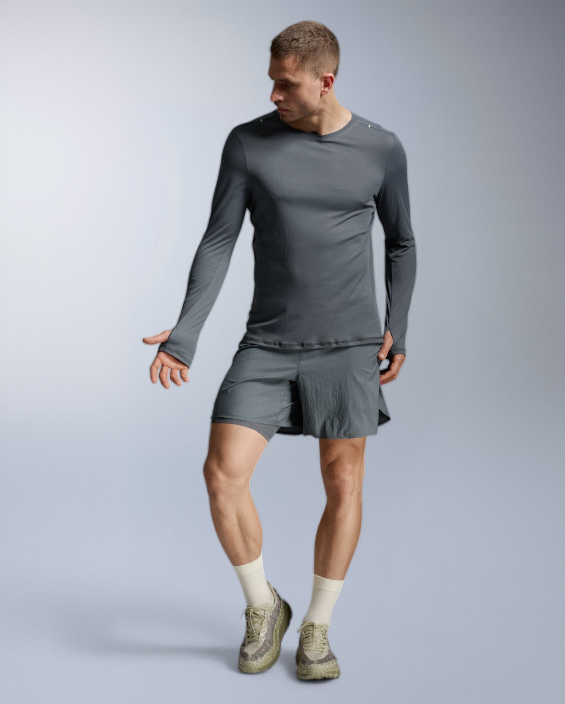 Aero Trail Long Sleeve Laufshirt Herren - turbulence/black reflective