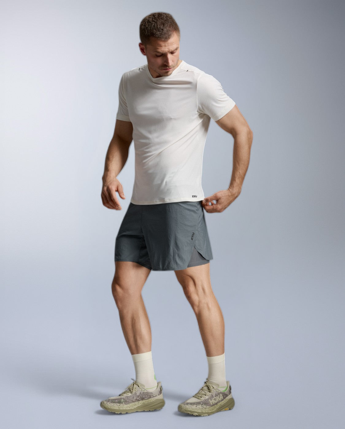 Aero Trail Tee Laufshirt Herren - chalk/black reflective