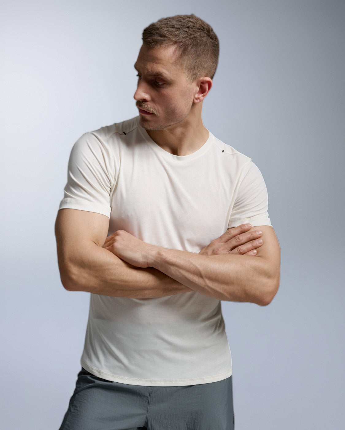 Aero Trail Tee Laufshirt Herren - chalk/black reflective