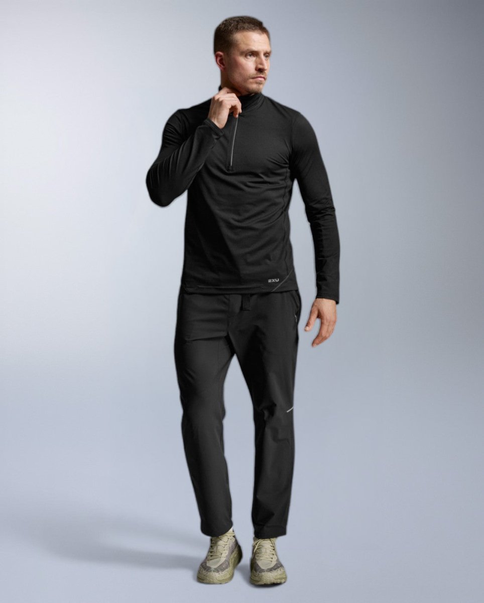 Aero Trail 1/2 Zip Running shirt Men - black/silver reflective