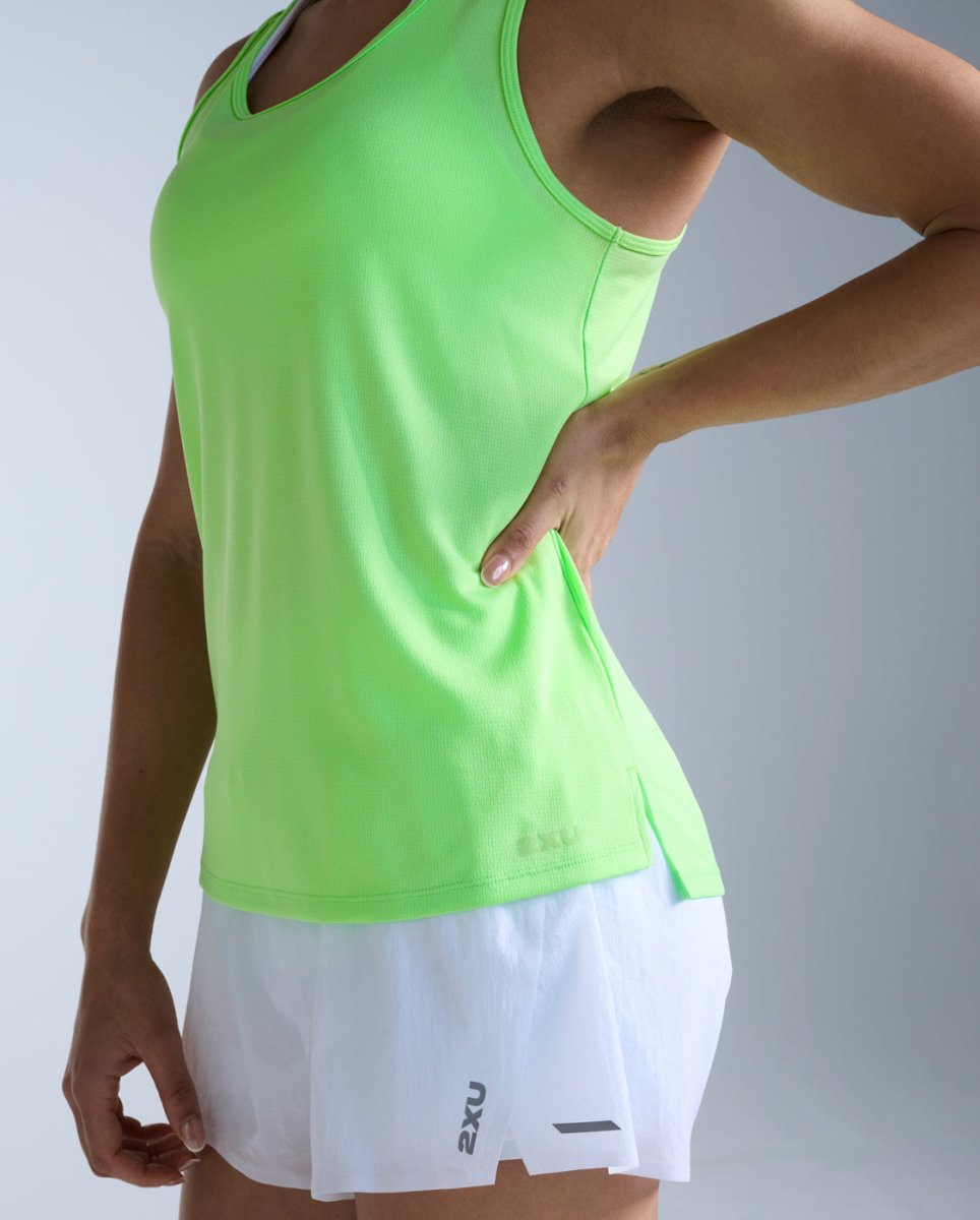 Aero Mesh Singlet Running shirt Women - lime zest/lime zest reflective
