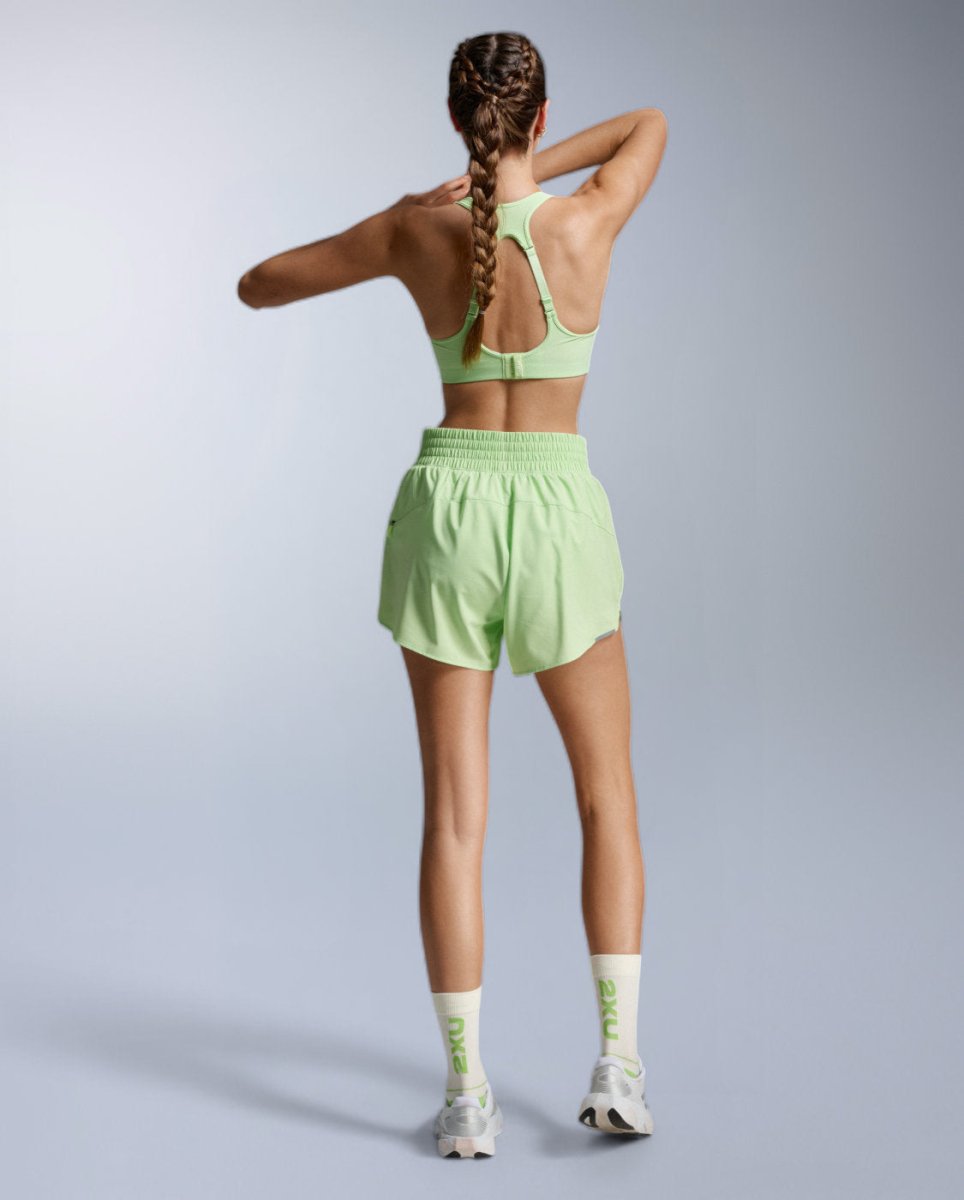 Aero Hi-Rise 4 Inch Shorts Laufhose Damen - lime zest/lime zest reflective