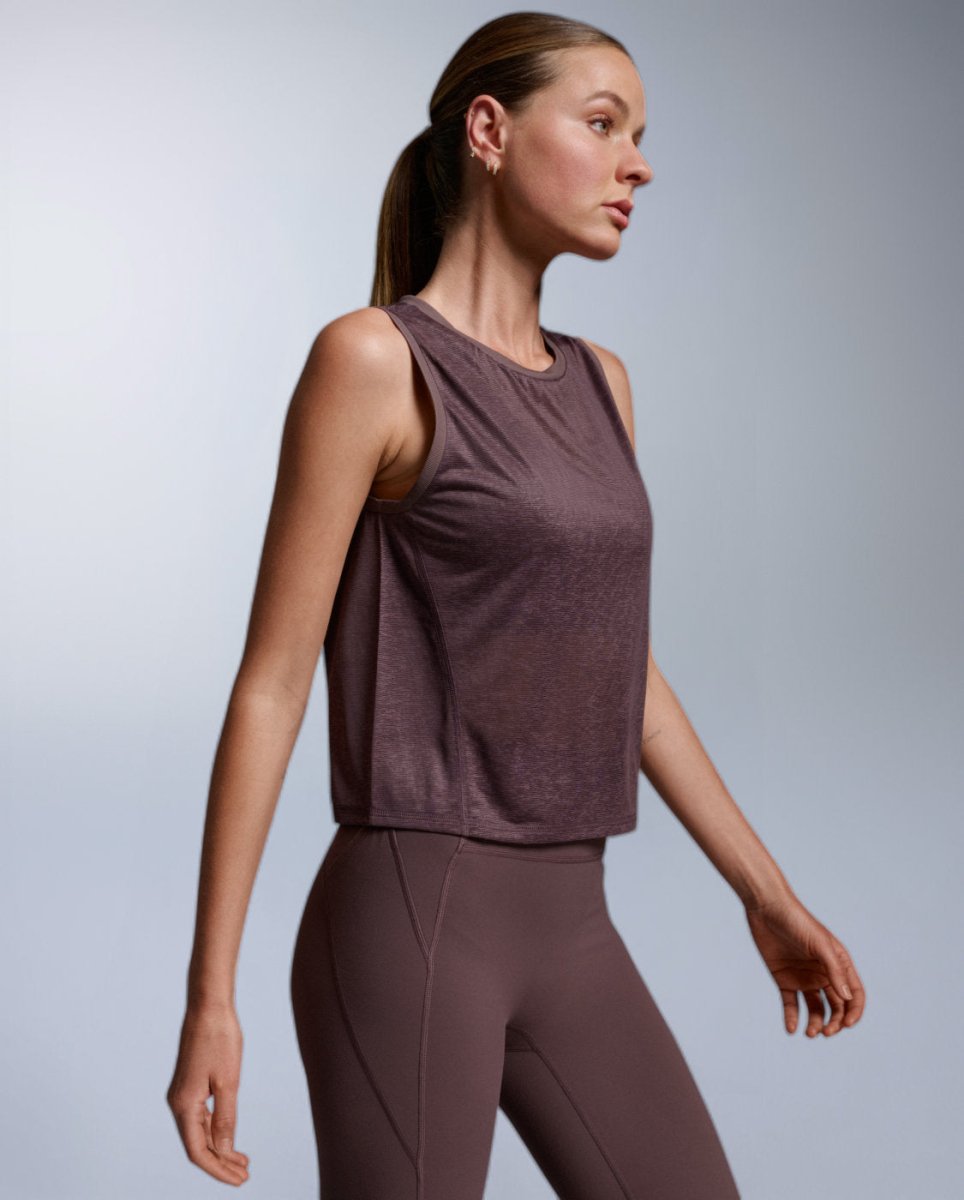 ReLight Crop Tank Tank top Women - currant/white