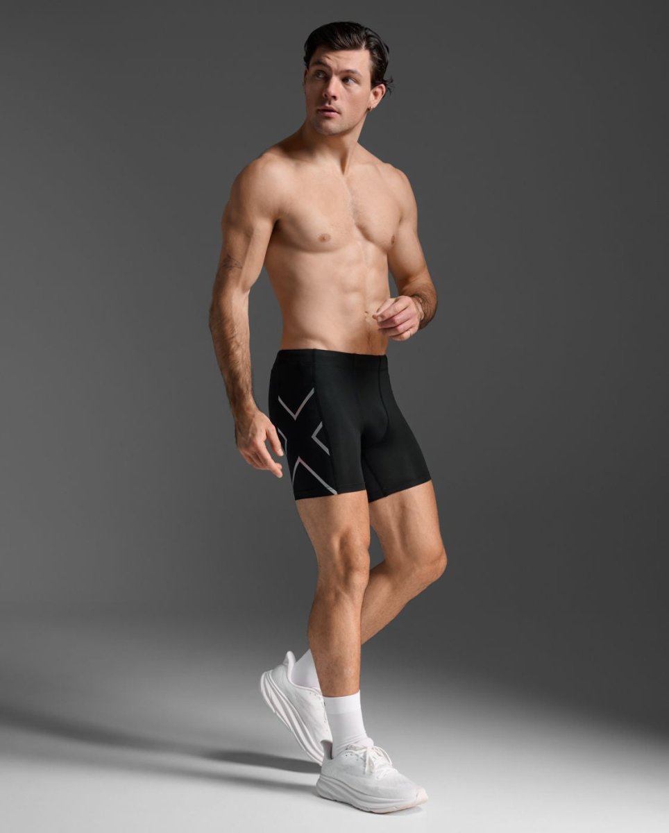 Core Compression 1/2 Shorts Men - black/silver