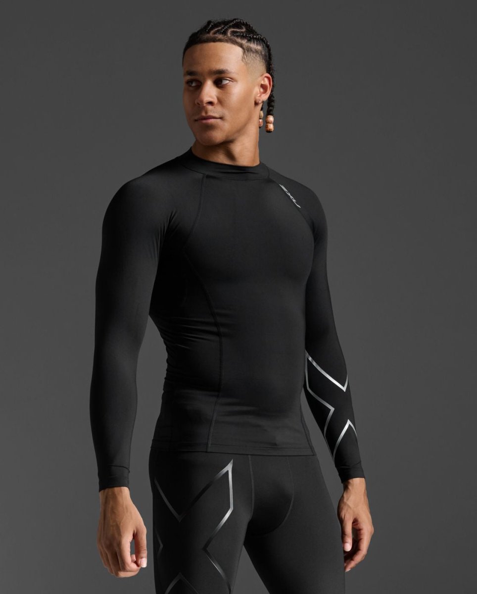 Ignition Compression Long Sleeve Herren - black/silver