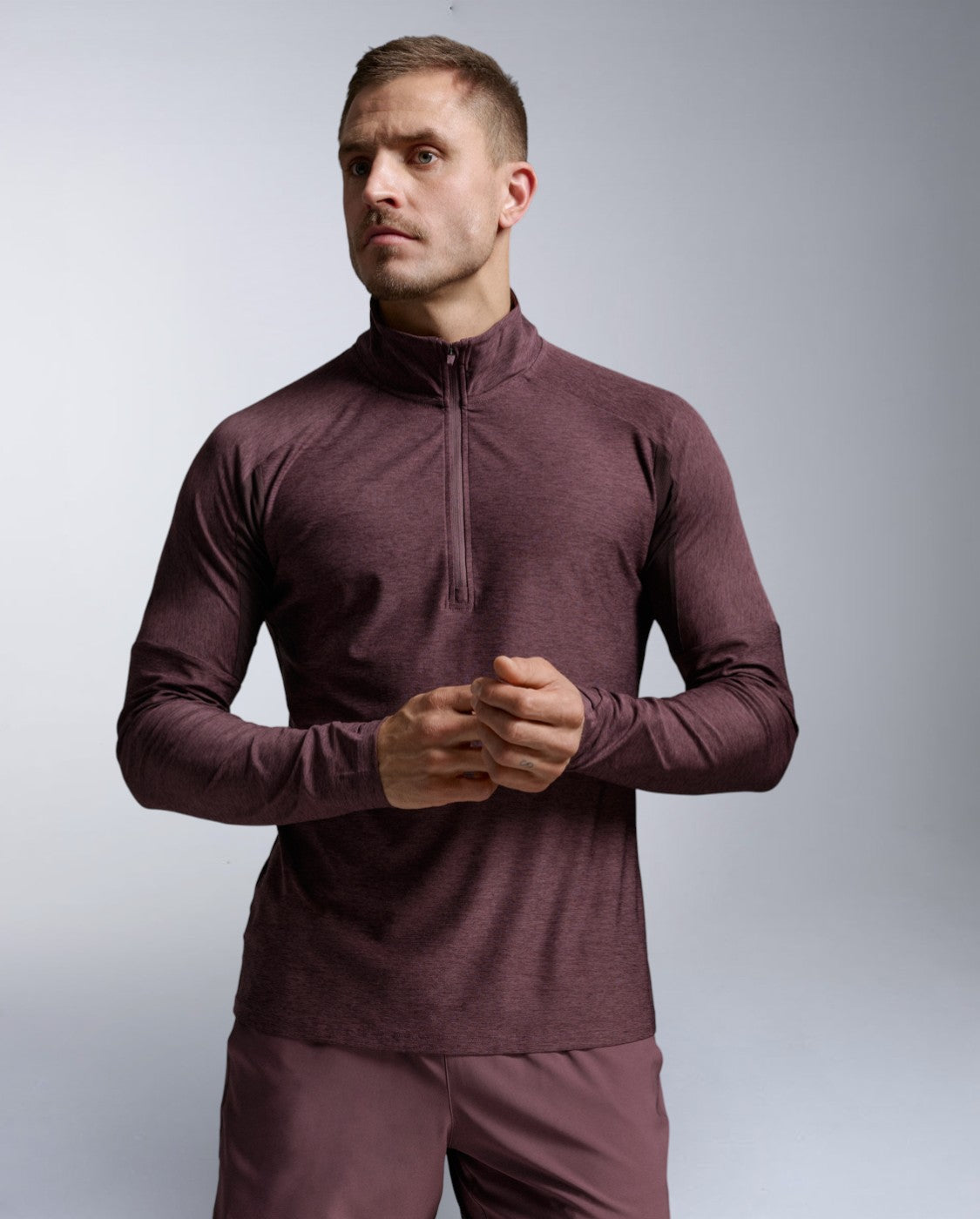 Aero 1/2 Zip Longsleeve Herren - currant/black reflective