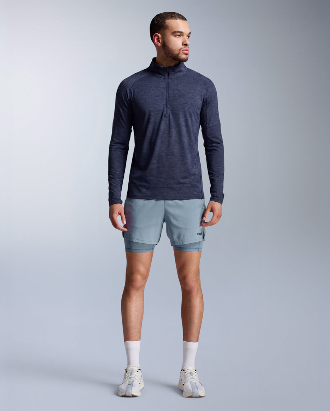 Aero 1/2 Zip Longsleeve Herren - midnight/silver reflective