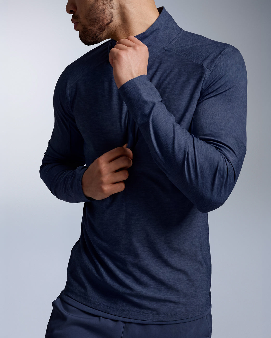 Aero 1/2 Zip Longsleeve Herren - midnight/silver reflective