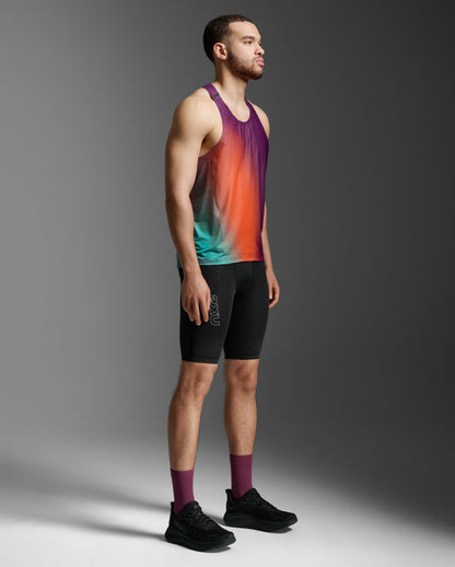 Light Speed Tech Singlet Lauf Tank Herren - sangria sunset/blackreflective