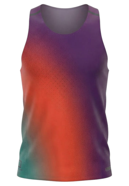 Light Speed Tech Singlet Barrel tank Men - sangria sunset/blackreflective