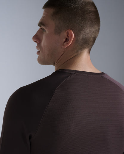 Aero Mesh Long Sleeve Running shirt Men - bark/black reflective