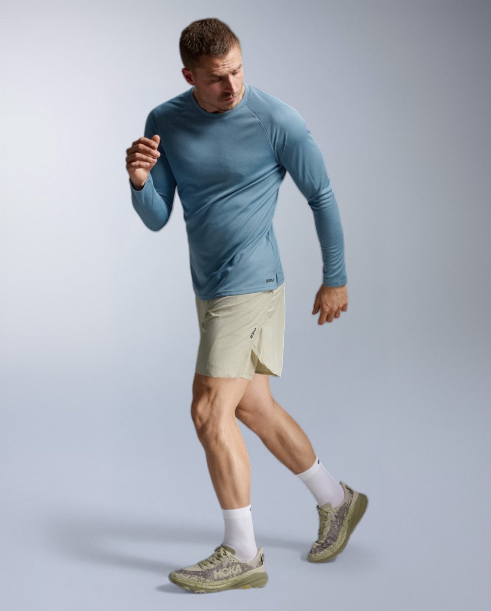 Aero Mesh Long Sleeve Running shirt Men - blue shade/black reflective