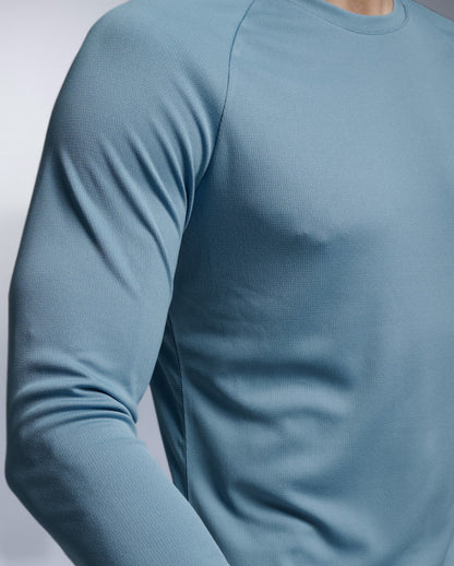 Aero Mesh Long Sleeve Laufshirt Herren - blue shade/black reflective