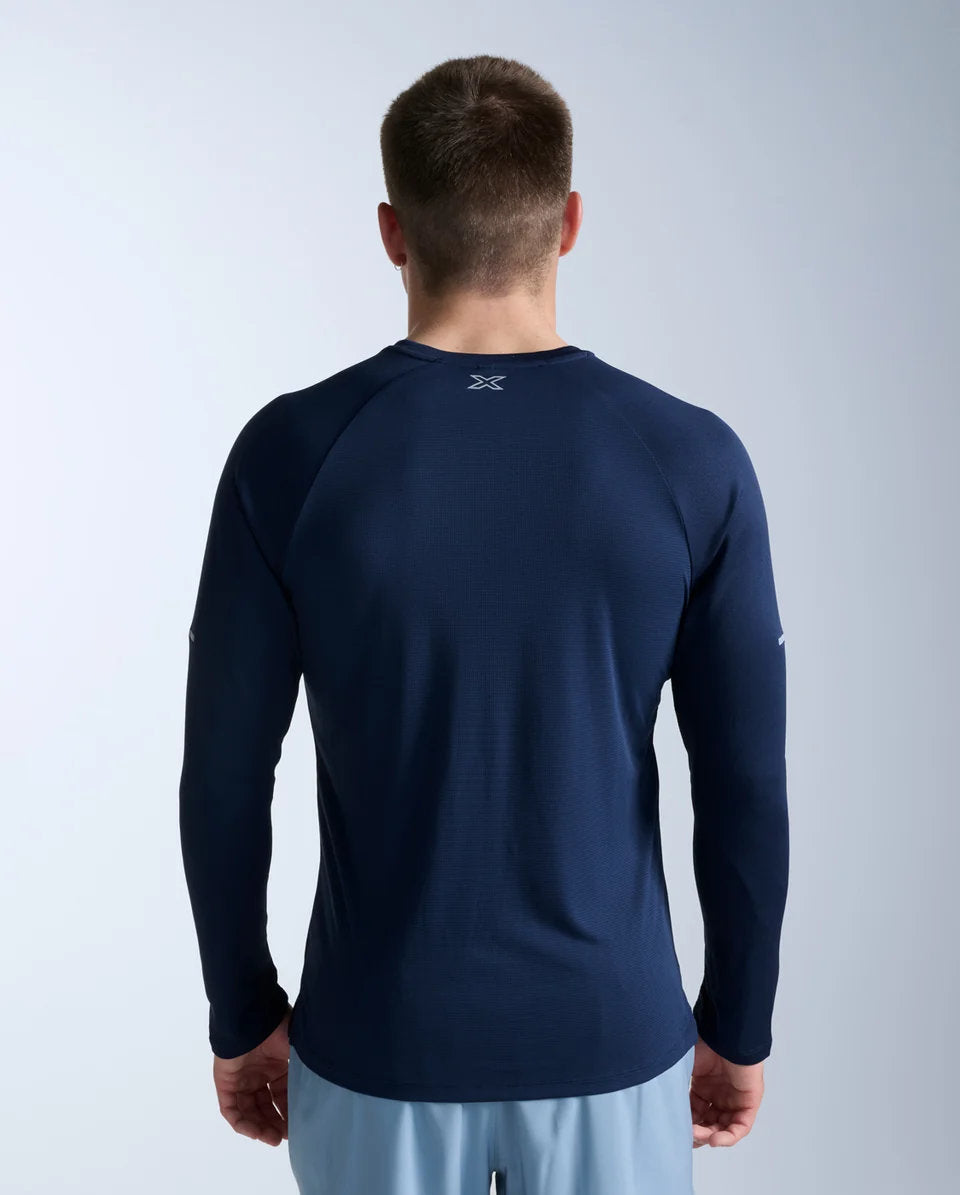 Aero Mesh Long Sleeve Laufshirt Herren - midnight/silver reflective