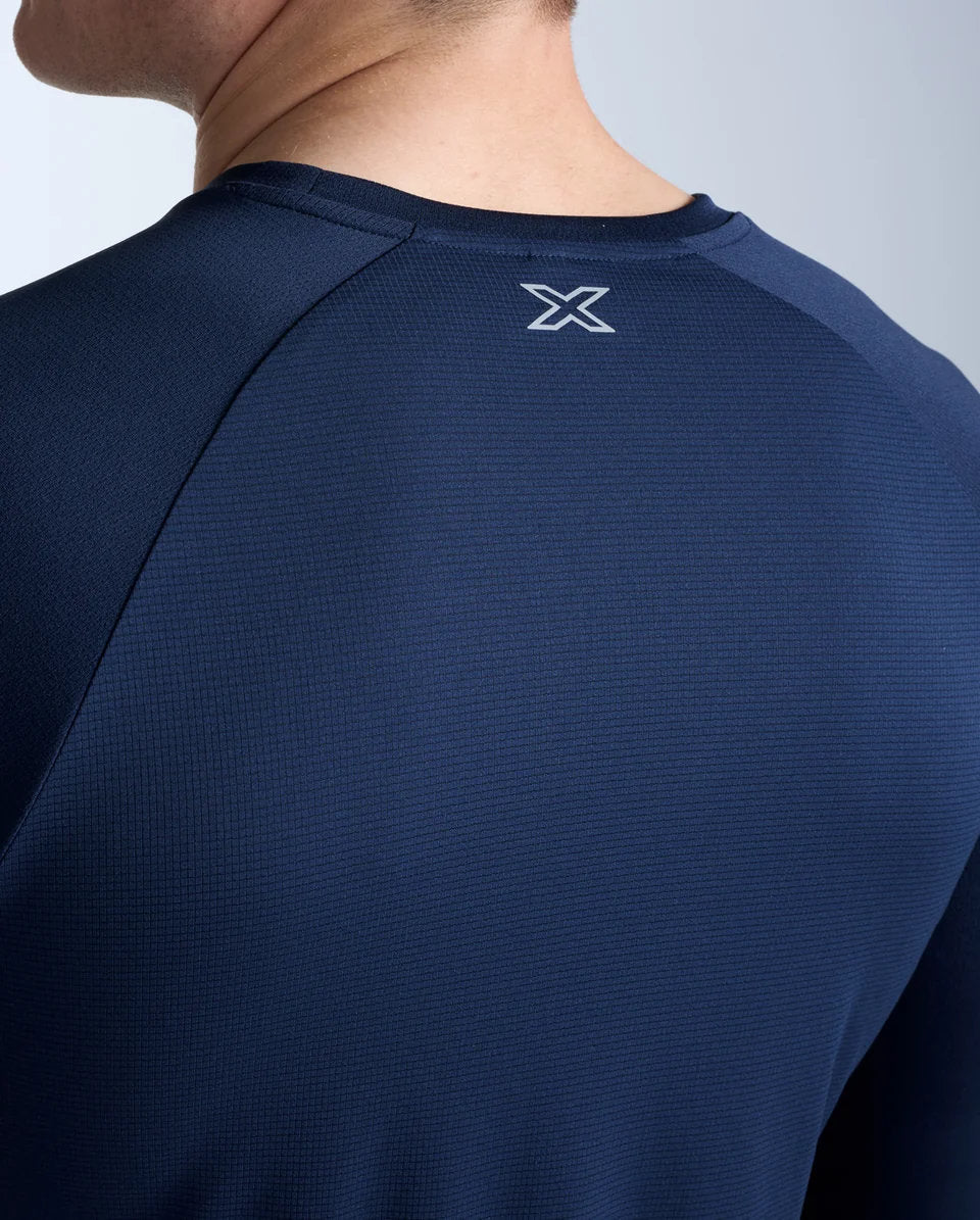 Aero Mesh Long Sleeve Laufshirt Herren - midnight/silver reflective