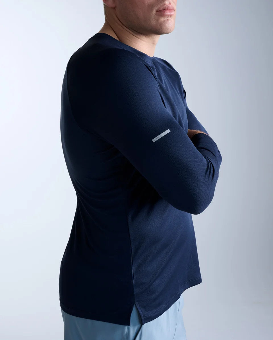 Aero Mesh Long Sleeve Laufshirt Herren - midnight/silver reflective