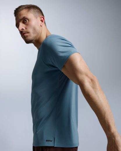 Aero Mesh Tee Laufshirt Herren - blue shade/black reflective