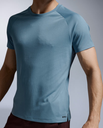 Aero Mesh Tee Laufshirt Herren - blue shade/black reflective