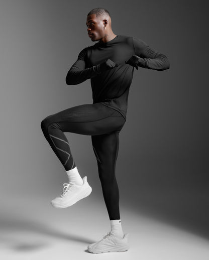 Ignition Grid Base Layer Longsleeve Herren - black/silver reflective