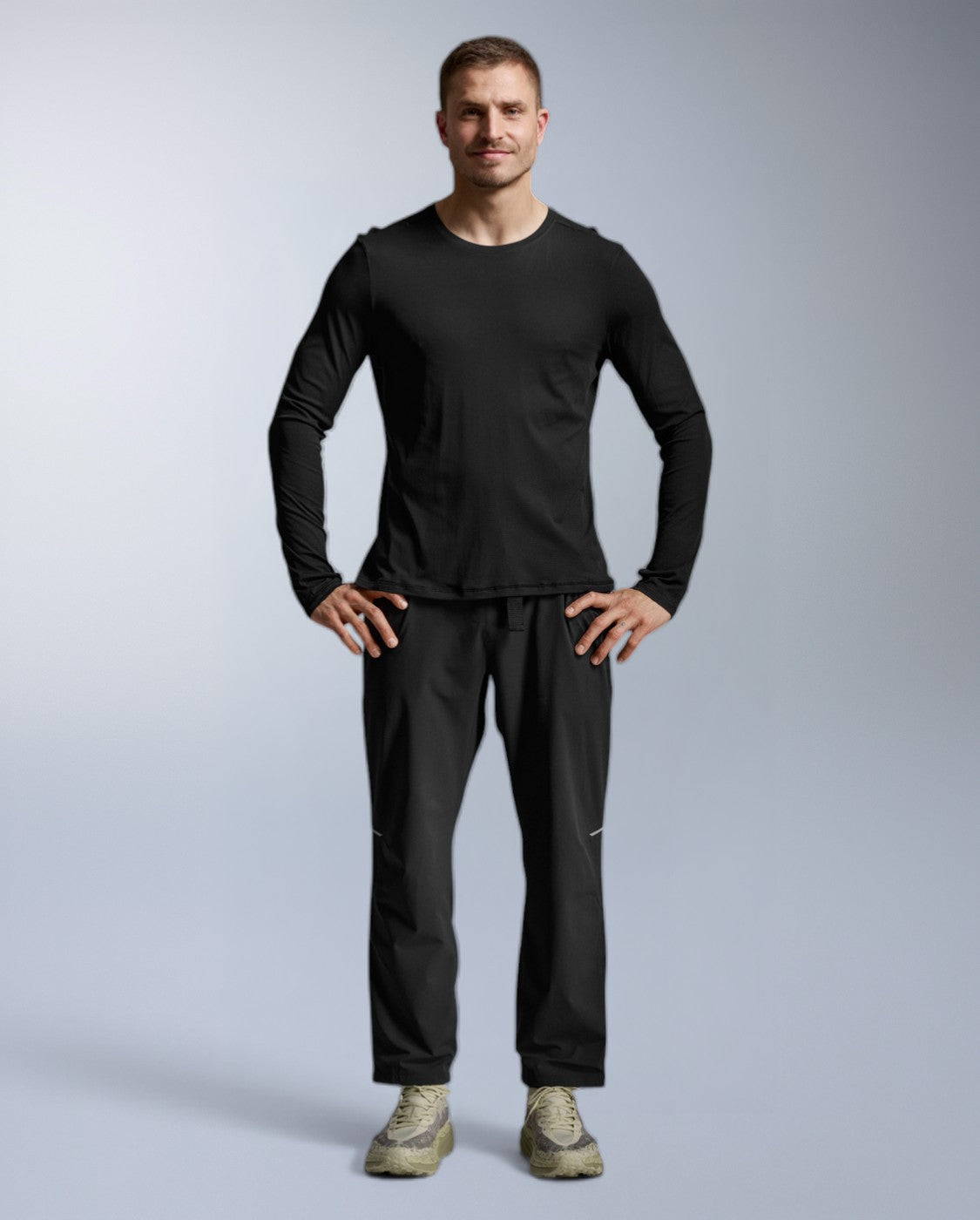 Aero Trail Long Sleeve Laufshirt Herren - black/black reflective