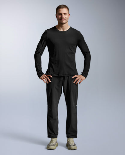 Aero Trail Long Sleeve Laufshirt Herren - black/black reflective