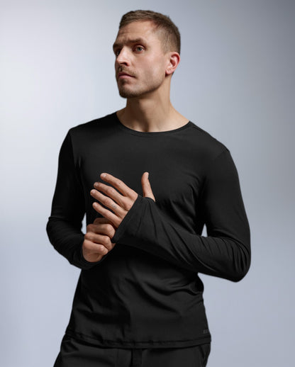 Aero Trail Long Sleeve Laufshirt Herren - black/black reflective