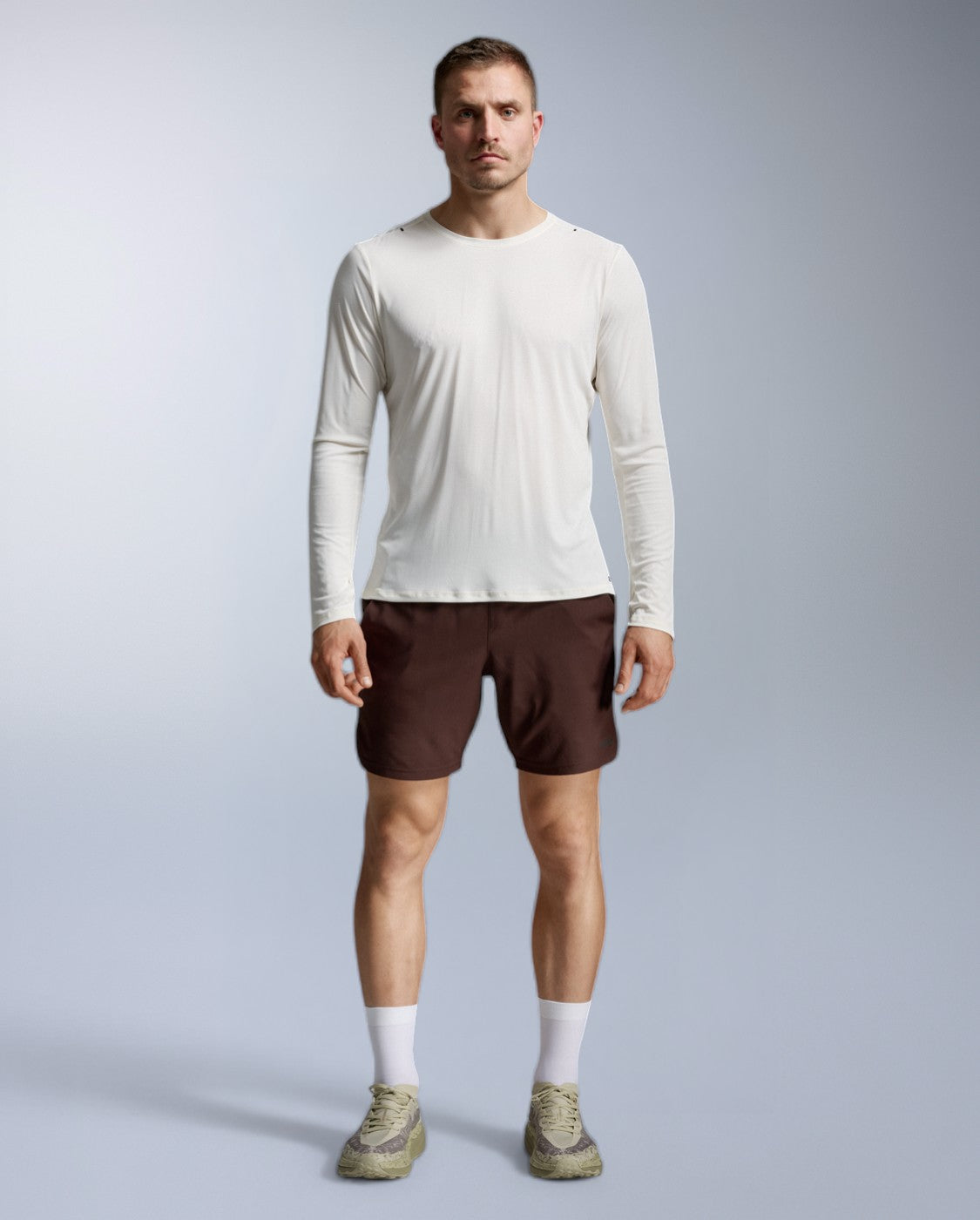 Aero Trail Long Sleeve Laufshirt Herren - chalk/black reflective