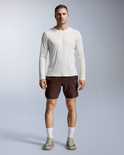 Aero Trail Long Sleeve Laufshirt Herren - chalk/black reflective