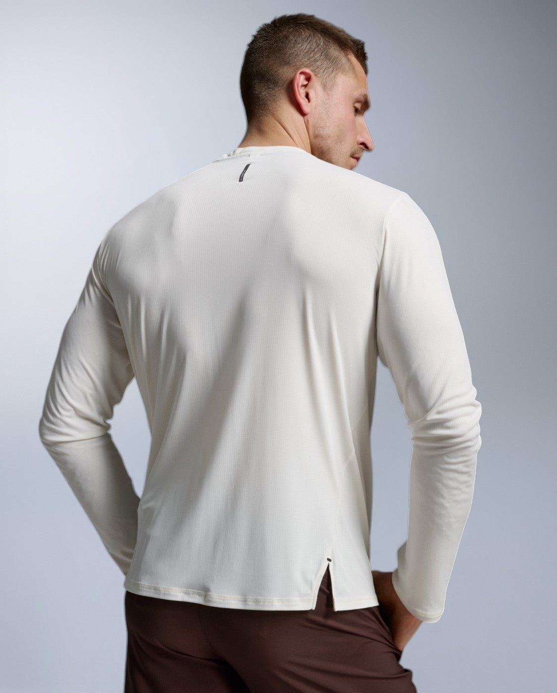 Aero Trail Long Sleeve Laufshirt Herren - chalk/black reflective
