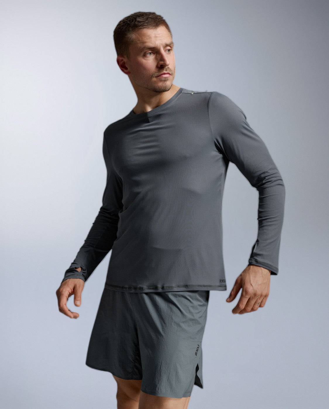 Aero Trail Long Sleeve Laufshirt Herren - turbulence/black reflective