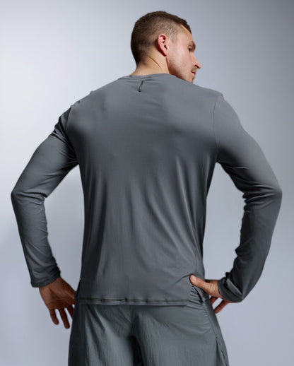 Aero Trail Long Sleeve Laufshirt Herren - turbulence/black reflective