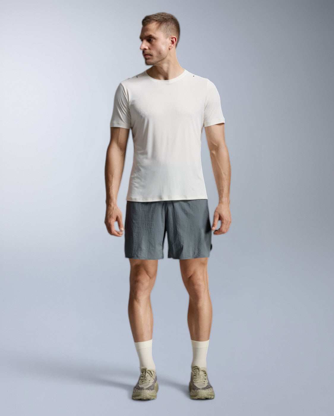Aero Trail Tee Laufshirt Herren - chalk/black reflective