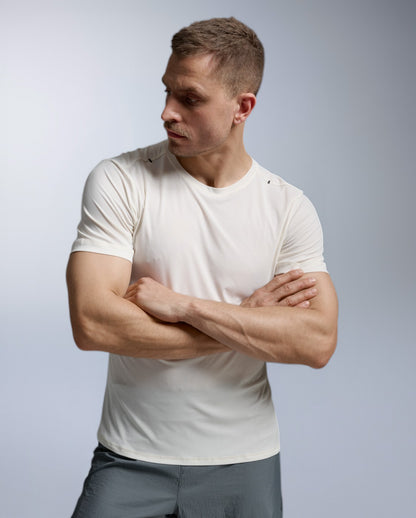 Aero Trail Tee Laufshirt Herren - chalk/black reflective