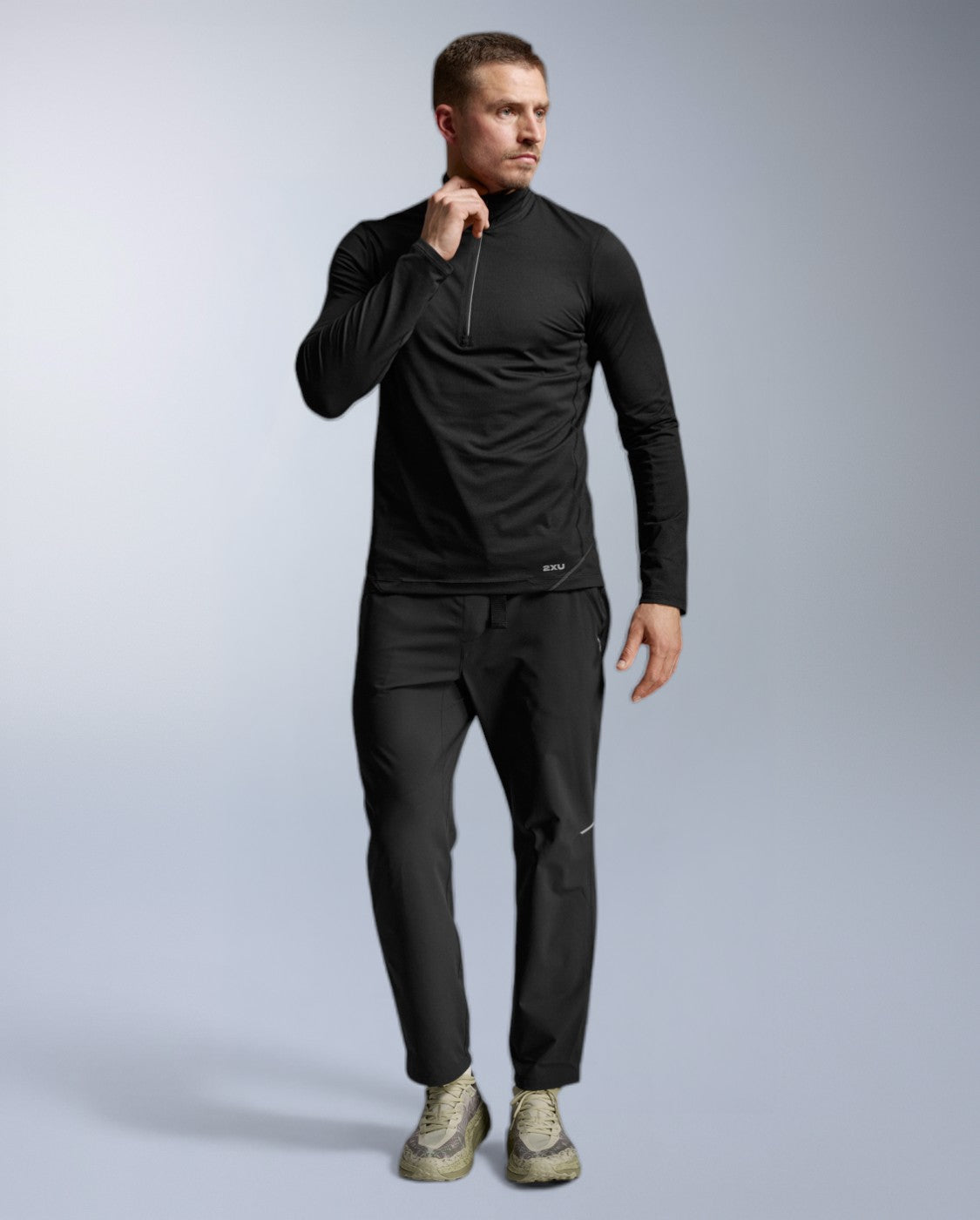 Aero Trail 1/2 Zip Laufshirt Herren - black/silver reflective